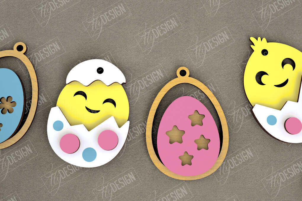 Intra απο ξύλο plywood 3mm-4mm πάχος - Πασχαλινή γιρλάντα | Πασχαλινό Πανό | CNC Δίασταση 15x15 cm INTRAFABR-118281337