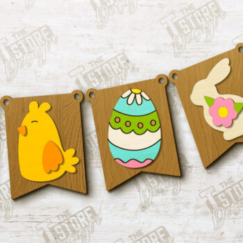 Intra απο ξύλο plywood 3mm-4mm πάχος - Πασχαλινή γιρλάντα | Πασχαλινό Πανό | Διακοπές Δίασταση 15x15 cm INTRAFABR-117480349 - Image 1