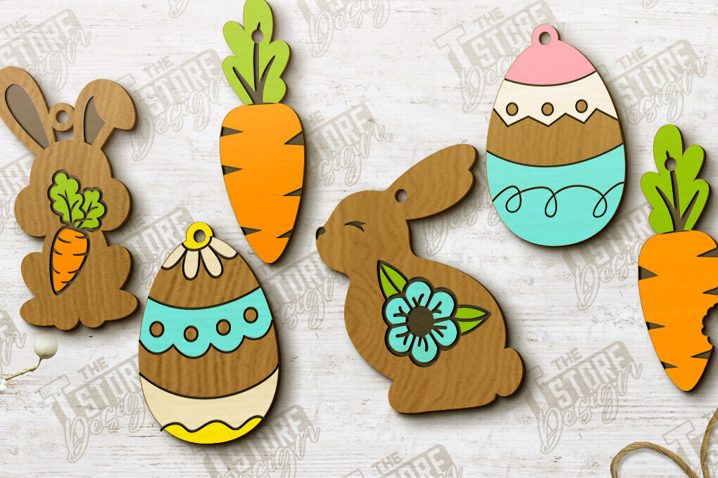 Intra απο ξύλο plywood 3mm-4mm πάχος - Πασχαλινή γιρλάντα | Πασχαλινό Πανό | Διακοπές Δίασταση 15x15 cm INTRAFABR-117480374