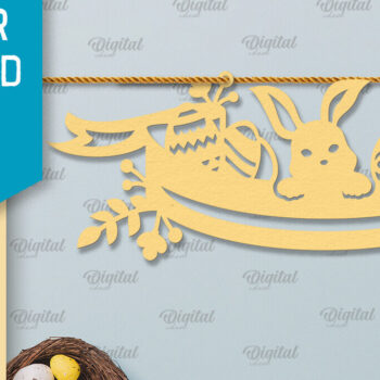 Intra απο ξύλο plywood 3mm-4mm πάχος - Πασχαλινή γιρλάντα. Πασχαλινό ντεκόρ Χαρτί κοπής Δίασταση 15x15 cm INTRAFABR-92469635 - Image 1