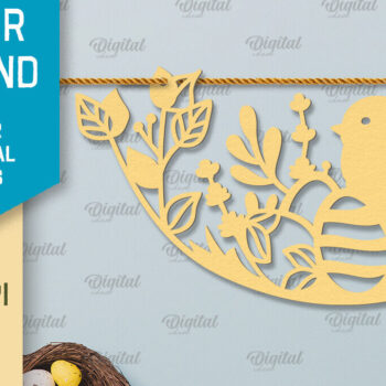 Intra απο ξύλο plywood 3mm-4mm πάχος - Πασχαλινή γιρλάντα. Πασχαλινό ντεκόρ Χαρτί κοπής Δίασταση 15x15 cm INTRAFABR-92469653 - Image 1