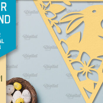 Intra απο ξύλο plywood 3mm-4mm πάχος - Πασχαλινή γιρλάντα. Πασχαλινό ντεκόρ Χαρτί κοπής Δίασταση 15x15 cm INTRAFABR-92469505 - Image 1