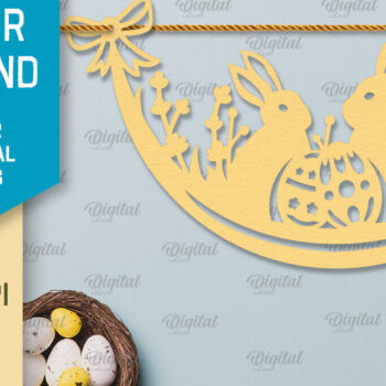 Intra απο ξύλο plywood 3mm-4mm πάχος - Πασχαλινή γιρλάντα. Πασχαλινό ντεκόρ Χαρτί κοπής Δίασταση 15x15 cm INTRAFABR-92469590 - Image 1