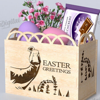 Intra απο ξύλο plywood 3mm-4mm πάχος - Πασχαλινό κουτί δώρου Laser cut. Κουτί λιχουδιών Δίασταση 15x15 cm INTRAFABR-116706122 - Image 1