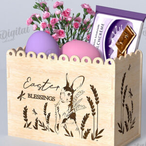 Intra απο ξύλο plywood 3mm-4mm πάχος - Πασχαλινό κουτί δώρου Laser cut. Κουτί λιχουδιών Δίασταση 15x15 cm INTRAFABR-116706230