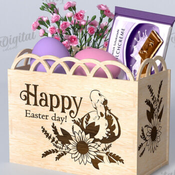 Intra απο ξύλο plywood 3mm-4mm πάχος - Πασχαλινό κουτί δώρου Laser cut. Κουτί λιχουδιών Δίασταση 15x15 cm INTRAFABR-116706287 - Image 1