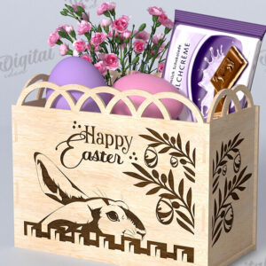 Intra απο ξύλο plywood 3mm-4mm πάχος - Πασχαλινό κουτί δώρου Laser cut. Κουτί λιχουδιών Δίασταση 15x15 cm INTRAFABR-116706490