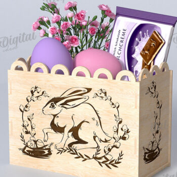 Intra απο ξύλο plywood 3mm-4mm πάχος - Πασχαλινό κουτί δώρου Laser cut. Κουτί λιχουδιών Δίασταση 15x15 cm INTRAFABR-116706528 - Image 1