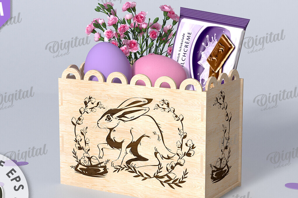 Intra απο ξύλο plywood 3mm-4mm πάχος - Πασχαλινό κουτί δώρου Laser cut. Κουτί λιχουδιών Δίασταση 15x15 cm INTRAFABR-116706528