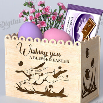 Intra απο ξύλο plywood 3mm-4mm πάχος - Πασχαλινό κουτί δώρου Laser cut. Κουτί λιχουδιών Δίασταση 15x15 cm INTRAFABR-116706642 - Image 1