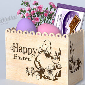 Intra απο ξύλο plywood 3mm-4mm πάχος - Πασχαλινό κουτί δώρου Laser cut. Κουτί λιχουδιών Δίασταση 15x15 cm INTRAFABR-116705964