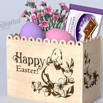 Intra απο ξύλο plywood 3mm-4mm πάχος - Πασχαλινό κουτί δώρου Laser cut. Κουτί λιχουδιών Δίασταση 15x15 cm INTRAFABR-116705964 - Image 1