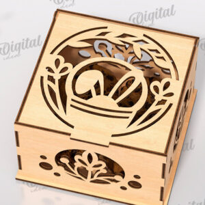 Intra απο ξύλο plywood 3mm-4mm πάχος - Πασχαλινό κουτί δώρου LaserCut. Treats Box  Δίασταση 15x15 cm INTRAFABR-118047604