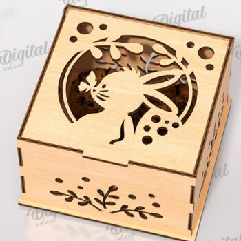 Intra απο ξύλο plywood 3mm-4mm πάχος - Πασχαλινό κουτί δώρου LaserCut. Treats Box  Δίασταση 15x15 cm INTRAFABR-118047036 - Image 1