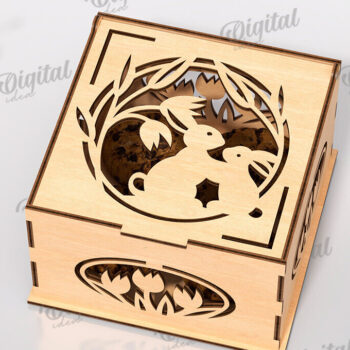 Intra απο ξύλο plywood 3mm-4mm πάχος - Πασχαλινό κουτί δώρου LaserCut. Treats Box  Δίασταση 15x15 cm INTRAFABR-118047166 - Image 1