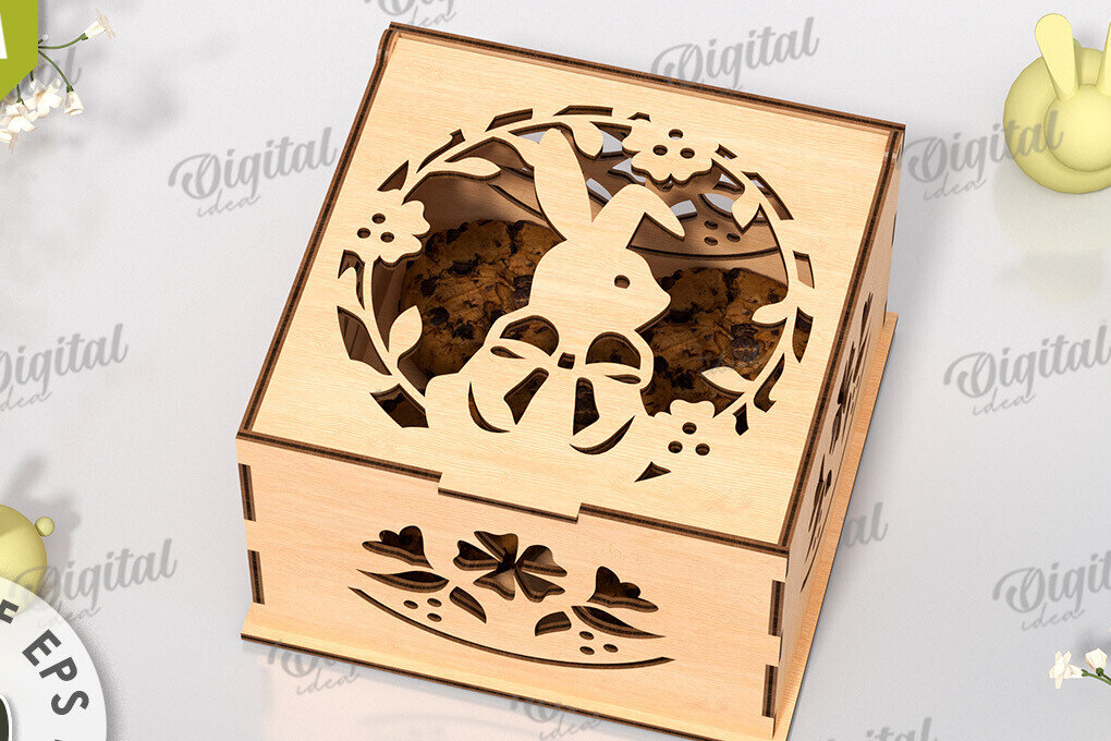 Intra απο ξύλο plywood 3mm-4mm πάχος - Πασχαλινό κουτί δώρου LaserCut. Treats Box  Δίασταση 15x15 cm INTRAFABR-118047297