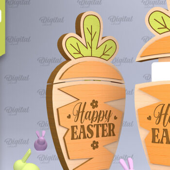 Intra απο ξύλο plywood 3mm-4mm πάχος - Θήκη Πασχαλινής Δωροθήκης Laser Cut Δίασταση 15x15 cm INTRAFABR-90351285 - Image 1