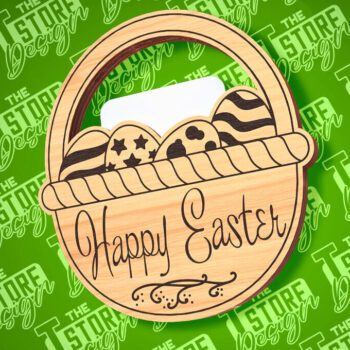 Intra απο ξύλο plywood 3mm-4mm πάχος - Θήκη Πασχαλινής Δωροκάρτας Laser Cut | CNC Δίασταση 15x15 cm INTRAFABR-89113638 - Image 1