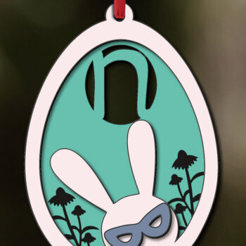 Intra απο ξύλο plywood 3mm-4mm πάχος - Πασχαλινό δώρο Letter N Bunny Egg Laser Δίασταση 6x6 cm INTRAFABR-118766289 - Image 2