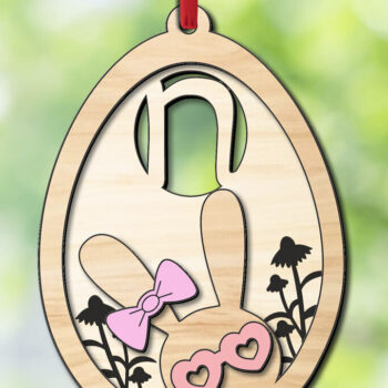Intra απο ξύλο plywood 3mm-4mm πάχος - Πασχαλινό δώρο Letter N Bunny Egg Laser Δίασταση 6x6 cm INTRAFABR-118766289 - Image 3