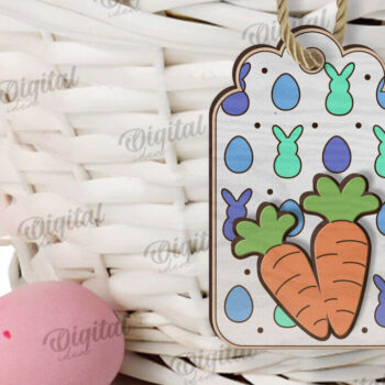 Intra απο ξύλο plywood 3mm-4mm πάχος - Ετικέτα δώρου Πάσχα LaserCut. Ετικέτα καλαθιού  Δίασταση 15x15 cm INTRAFABR-118156168 - Image 1