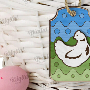 Intra απο ξύλο plywood 3mm-4mm πάχος - Ετικέτα δώρου Πάσχα LaserCut. Ετικέτα καλαθιού  Δίασταση 15x15 cm INTRAFABR-118155720 - Image 1