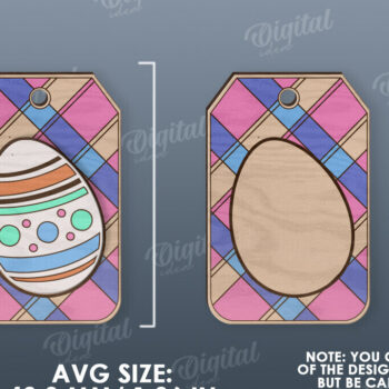 Intra απο ξύλο plywood 3mm-4mm πάχος - Ετικέτα δώρου Πάσχα LaserCut. Ετικέτα καλαθιού  Δίασταση 15x15 cm INTRAFABR-118155879 - Image 2