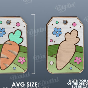 Intra απο ξύλο plywood 3mm-4mm πάχος - Ετικέτα δώρου Πάσχα LaserCut. Ετικέτα καλαθιού  Δίασταση 15x15 cm INTRAFABR-118155922 - Image 2