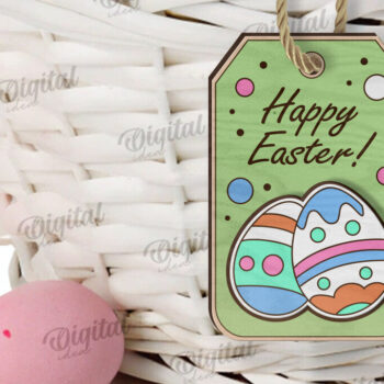 Intra απο ξύλο plywood 3mm-4mm πάχος - Ετικέτα δώρου Πάσχα LaserCut. Ετικέτα καλαθιού  Δίασταση 15x15 cm INTRAFABR-118156032 - Image 1