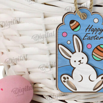 Intra απο ξύλο plywood 3mm-4mm πάχος - Ετικέτα δώρου Πάσχα LaserCut. Ετικέτα καλαθιού  Δίασταση 15x15 cm INTRAFABR-118155597 - Image 1