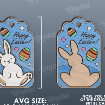 Intra απο ξύλο plywood 3mm-4mm πάχος - Ετικέτα δώρου Πάσχα LaserCut. Ετικέτα καλαθιού  Δίασταση 15x15 cm INTRAFABR-118155597 - Image 2