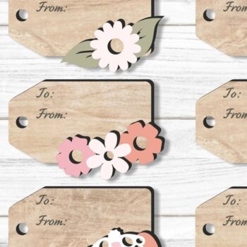 Intra απο ξύλο plywood 3mm-4mm πάχος - Πακέτο ετικετών δώρου Πάσχα,  κοπής με λέιζερ Δίασταση 15x15 cm INTRAFABR-92596437 - Image 1