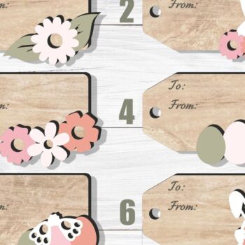 Intra απο ξύλο plywood 3mm-4mm πάχος - Πακέτο ετικετών δώρου Πάσχα,  κοπής με λέιζερ Δίασταση 15x15 cm INTRAFABR-92596437 - Image 3