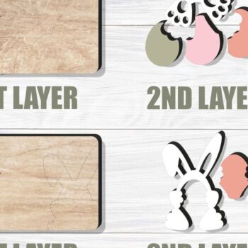 Intra απο ξύλο plywood 3mm-4mm πάχος - Πακέτο ετικετών δώρου Πάσχα,  κοπής με λέιζερ Δίασταση 15x15 cm INTRAFABR-92596437 - Image 4