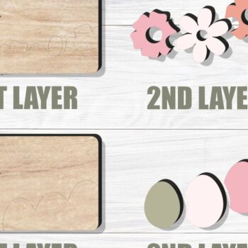 Intra απο ξύλο plywood 3mm-4mm πάχος - Πακέτο ετικετών δώρου Πάσχα,  κοπής με λέιζερ Δίασταση 15x15 cm INTRAFABR-92596437 - Image 5