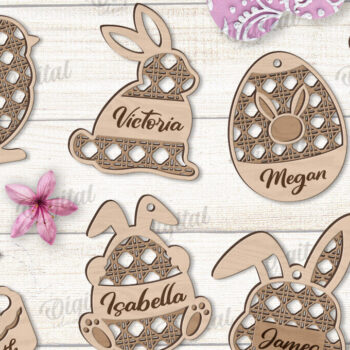 Intra απο ξύλο plywood 3mm-4mm πάχος - Ετικέτες δώρου Πάσχα Πακέτο κοπής με λέιζερ Δίασταση 15x15 cm INTRAFABR-116737187 - Image 1