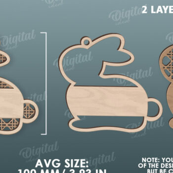 Intra απο ξύλο plywood 3mm-4mm πάχος - Ετικέτες δώρου Πάσχα Πακέτο κοπής με λέιζερ Δίασταση 15x15 cm INTRAFABR-116737187 - Image 5