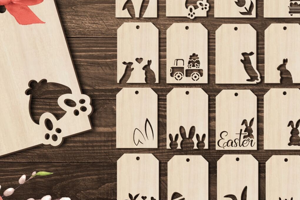 Intra απο ξύλο plywood 3mm-4mm πάχος - Ετικέτες δώρου Πάσχα Πακέτο  Δίασταση 15x15 cm INTRAFABR-90584355