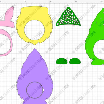 Intra απο ξύλο plywood 3mm-4mm πάχος - Πασχαλινό Gnome Bunny Ears Candy Dome Δίασταση 15x15 cm INTRAFABR-88443969 - Image 3