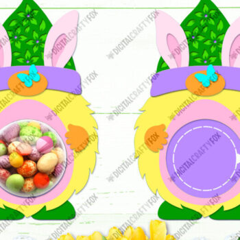 Intra απο ξύλο plywood 3mm-4mm πάχος - Πασχαλινό Gnome Bunny Ears Candy Dome Δίασταση 15x15 cm INTRAFABR-88443969 - Image 4