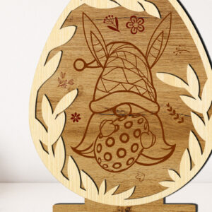 Intra απο ξύλο plywood 3mm-4mm πάχος - Διακοσμητικό αυγό Πασχαλινό Gnome Δίασταση 5x6 cm INTRAFABR-115533084
