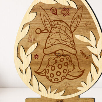 Intra απο ξύλο plywood 3mm-4mm πάχος - Διακοσμητικό αυγό Πασχαλινό Gnome Δίασταση 5x6 cm INTRAFABR-115533084 - Image 1