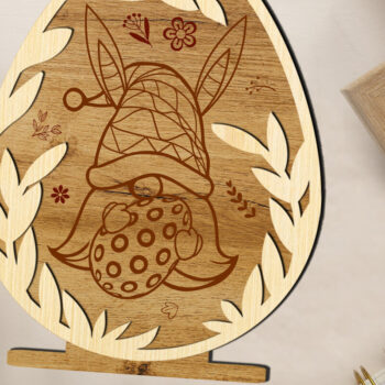 Intra απο ξύλο plywood 3mm-4mm πάχος - Διακοσμητικό αυγό Πασχαλινό Gnome Δίασταση 5x6 cm INTRAFABR-115533084 - Image 4