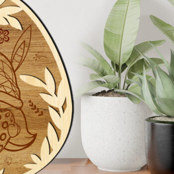 Intra απο ξύλο plywood 3mm-4mm πάχος - Διακοσμητικό αυγό Πασχαλινό Gnome Δίασταση 5x6 cm INTRAFABR-115533084 - Image 5