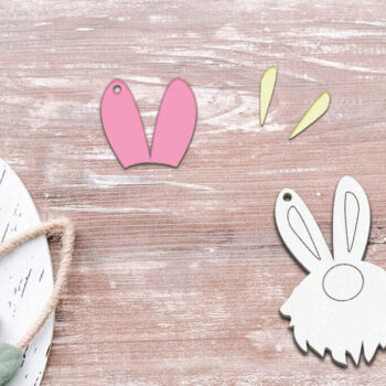 Intra απο ξύλο plywood 3mm-4mm πάχος - Πασχαλινά σκουλαρίκια Gnome με λέιζερ. Δίασταση 3x3 cm INTRAFABR-115167214 - Image 2