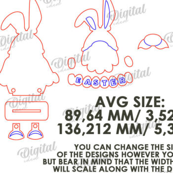 Intra απο ξύλο plywood 3mm-4mm πάχος -  Easter Gnome. 3D Πασχαλινό Gnome Δίασταση 15x15 cm INTRAFABR-115403645 - Image 2