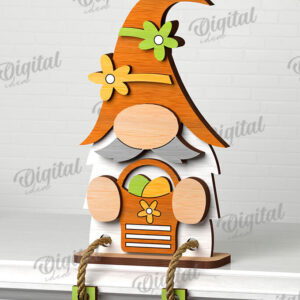 Intra απο ξύλο plywood 3mm-4mm πάχος -  Easter Gnome. 3D Πασχαλινό Gnome Δίασταση 15x15 cm INTRAFABR-115403943