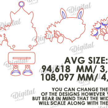 Intra απο ξύλο plywood 3mm-4mm πάχος - Easter Gnome. 3D Πασχαλινό Gnome Δίασταση 15x15 cm INTRAFABR-115404005 - Image 2
