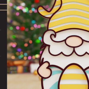 Intra απο ξύλο plywood 3mm-4mm πάχος - Πασχαλινό Gnome Κοπή Laser  Δίασταση 20x25 cm INTRAFABR-91677755