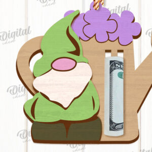 Intra απο ξύλο plywood 3mm-4mm πάχος - Πασχαλινό Gnome Money Holder Cut Laser Δίασταση 15x15 cm INTRAFABR-118030700